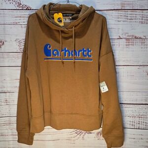 Carhartt Women's M Loose Fit Midweight Tencel Fiber Series Brown Hoodie